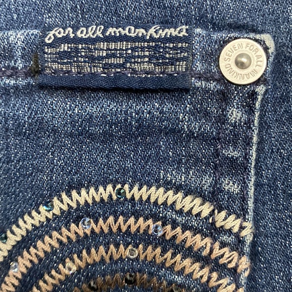 7 For All Mankind Straight Leg Jeans Low Rise, Medium Blue Wash - Picture 5 of 11